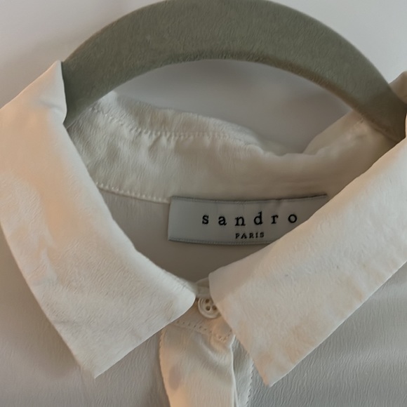 Sandro Paris Navy Dress with White shirt detail - Picture 9 of 10